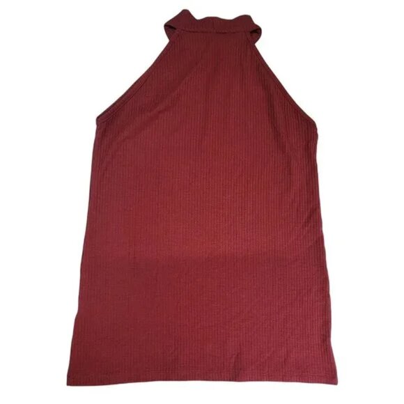 Milan Kiss Burgandy Sleeveless Turtleneck - Picture 1 of 2